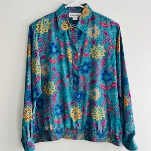 Vintage 80s Multicolor Alfred Dunner Top Size 10